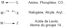Figure 1 – Interactions métal-ligand.