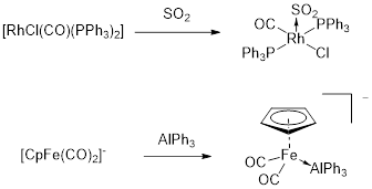 Figure 3 – Premiers exemples de complexes impliquant des liaisons M→Z dans la littérature.